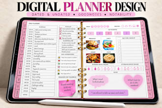 design etsy digital planner journal design fillable workbook for goodnotes