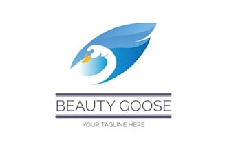 create a beautiful swan logo that represents purity and grace