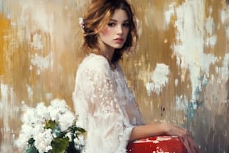 design royal oil painting portrait digitally