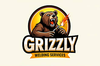 make eye catching grizzly bear vintage logo in my style