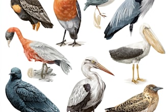 draw birds or animals in scientific illustration digitally