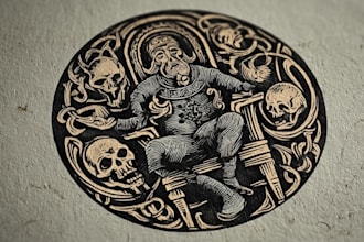 design medieval engrave style tattoo and logo design for you