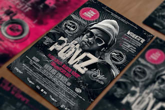 create hookah, dj, hip hop, and club event flyer design