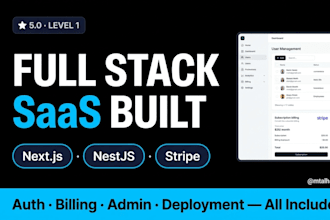 build your full stack saas with nextjs, nestjs, stripe, and postgresql