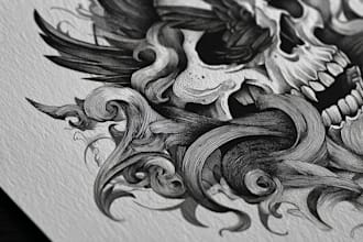 make custom tattoo designs in line art