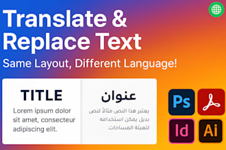 translate and replace texts in indesign, illustrator, or photoshop