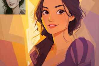 do cute disney cartoon portrait