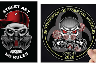 design high quality gas mask logo with unlimited revision