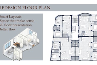 redesign floor plan  and and furniture placement
