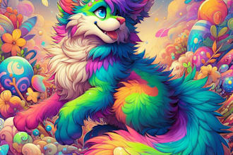 draw furry art, fursona, original character