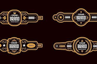 do cigar label, cigar logo, cigar band and cigar box design