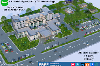 create 3d exterior and master plan renderings
