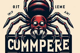 design a vintage custom spider logo with t shirt design