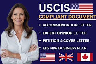 write expert opinion, recommendation letter for USA immigration
