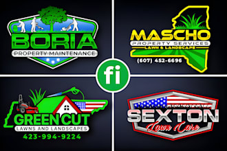 design natural garden grass trimming lawn care landscape and agriculture logo