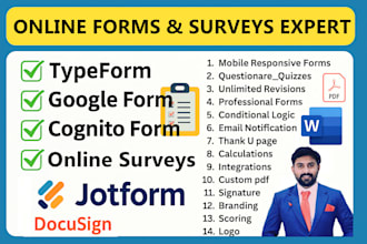 create google form or jotform in 24 hours