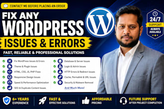 fix wordpress issues, errors, bugs, css, provide wp help