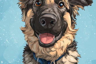pet portrait into cute disney style