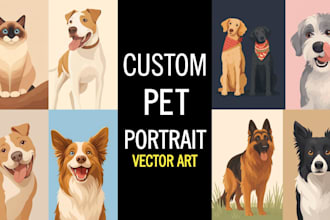 create custom pet portrait vector art from your photo