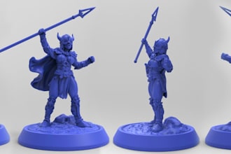 sculpt 3d character,warrior figure,photo to 3d,statue,board game model,resin,stl