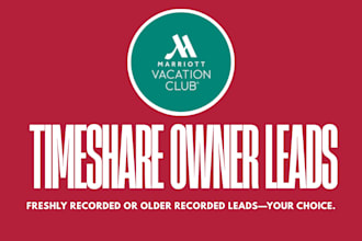 deliver verified marriott timeshare owner leads, recently recorded or old