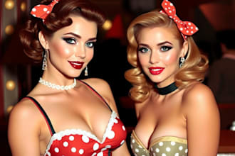 draw a pin up girl and pin up girl