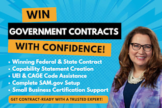 win federal and state government contract, sam gov, uei, cage code registration