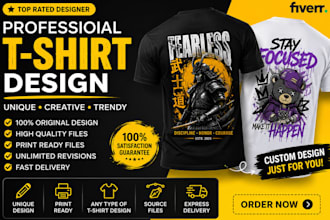 design premium custom t shirt, streetwear and apparel design