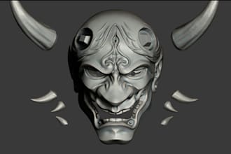 3d oni, samurai mask,mandalorian cosplay,beskar armor model,star war helmet