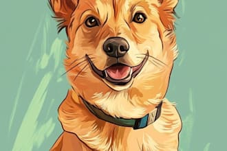 draw disney pets portrait illustration in disney