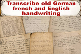 transcribe old german french and english handwriting