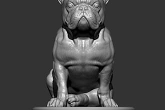 sculpt your pet from picture,realistic animal sculpt,dogs,stl for print,zbrush