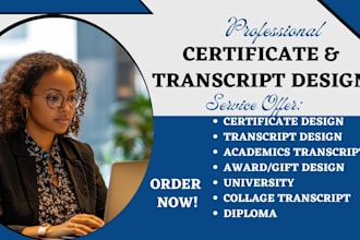 do certificate design, transcript design, academic, university, college design