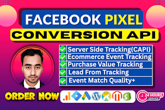setup facebook pixel conversion API or fix meta pixel with server side tracking