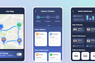 develop delivery vehicle tracking app with admin dashboard
