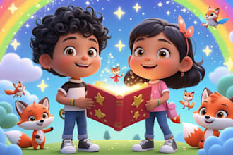 design child book illustration, children story, kids picture book illustrator
