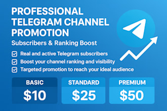 professional telegram channel promotion ,subscribers, ranking boost