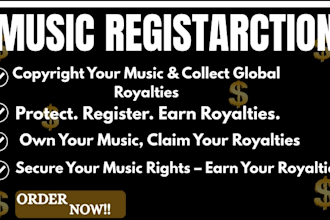 register your music for copyright and royalty protection worldwide