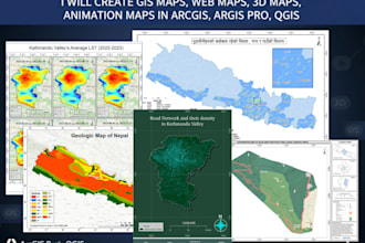 create gis maps, web maps, 3d maps in arcgis, qgis, arcgis pro