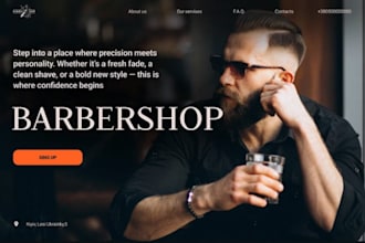 design barber shop website men grooming website hair stylist online booking site