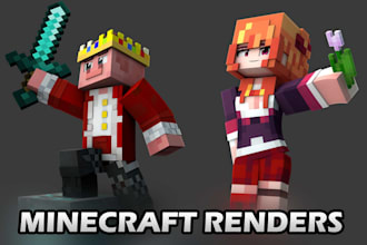 make professional 3d render of your minecraft skin