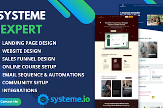 be your systeme io sales funnel, systeme website, online course, funnel expert