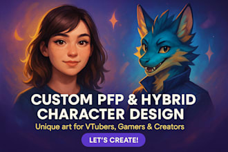 create custom pfp character design anthropomorphic hybrid characters art style