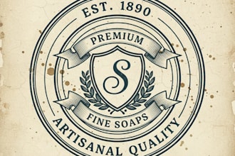 design a vintage soap logo with a timeless handcrafted look