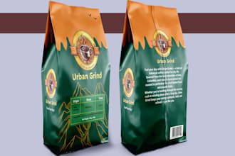 do product packaging design and coffee bag design for you