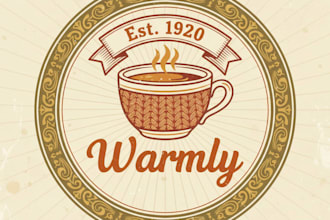 design a vintage warmly logo with cozy and timeless charm