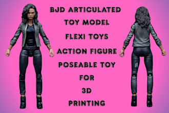 design realistic articulated 3d model toys bjd action figure poseable character