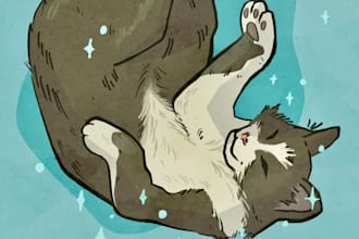 create fun and cute illustration of your pet