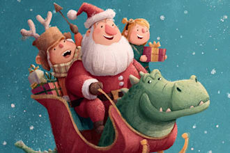 draw christmas kids book illustrations and kids cover illustration
