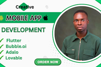 do mobile app development, flutter app, bubble, adalo, lovable app development